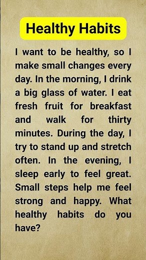 Learn English: Healthy Daily Routine ☀️ #englishshadowing #short