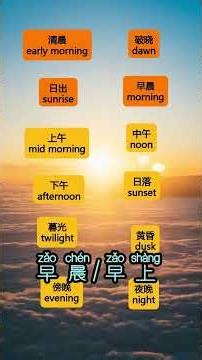 69-Daily Chinese #DailyChinese #TimeofdayinChinese #EverydaySpokenChinese #Dawn