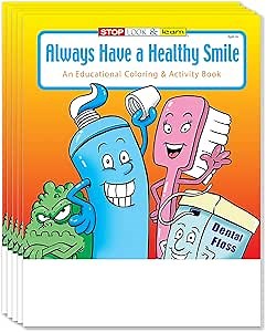 ZOCO – Always Have a Healthy Smile – Coloring Books (50 Bulk Pack, Without Crayons) – Dentist Toys for Kids – Dental Office Gifts