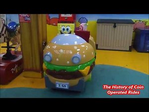 2010s Coin Operated Krabby Patty Wagon Kiddie Ride - Spongebob Squarepants