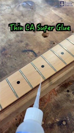 Gluing Loose Fret [CA Superglue] #superglue #luthier #guitarrepair #woodworking