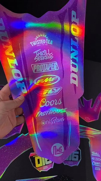 Pink Manga Graphics Kit Printed on Holographic with Glitter Laminate | Omegamotographics