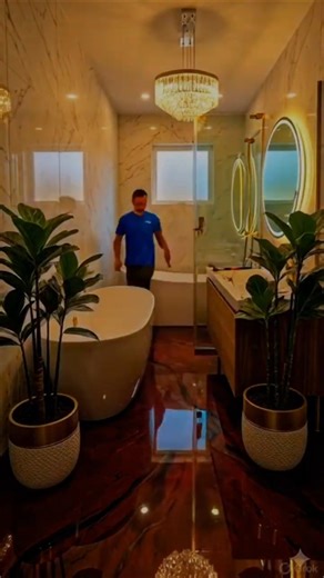 Ruby Red Bathroom Transformation ❤️✨Wait for the final floor 😍#epoxyfloor #satisfying #vairal