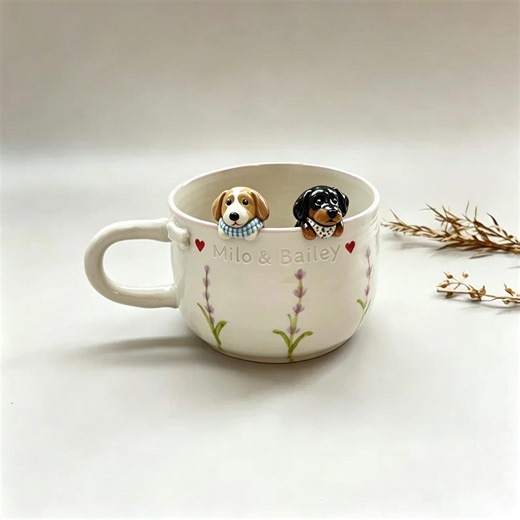 Personalized Pet Mug, Custom Ceramic Peekaboo Mug, Dog Cat Coffee Mug for Pet Owner, Pet Memorial Gift - Etsy