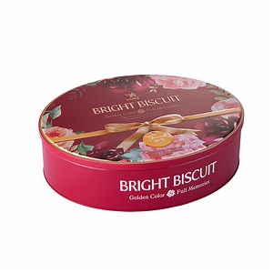 [Hot Item] Customized Printing Cylindrical Cookie Biscuit Metal Tin Packaging Candy Box Can Factory