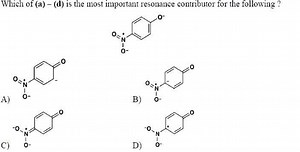 QuestionWhich of the resonance structures (a) - (d) is the mos... | Filo