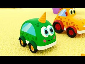 Mocas the Little Cars play with toys and sing songs for toddlers