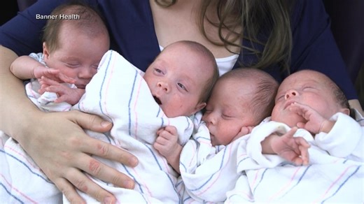 Family welcomes 1 in 11 million identical quadruplets