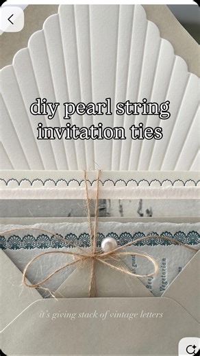 dana on Instagram: "diy pearl string ties for our wedding invitations - a website is selling 10 of these for $60 & we needed 100"