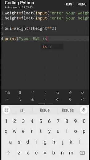 BMI calculator using Python