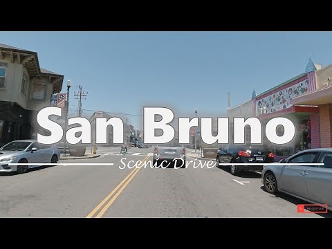 Driving in Downtown San Bruno, California - 4K