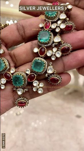 💚 Silver Polki Emerald Necklace | Crafted with 92.5 Pure Silver & Timeless Elegance ✨