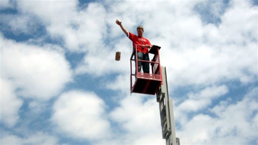 The key to a successful egg drop experiment? Drop it on its side.
