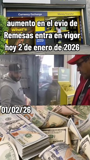¿Aumenta el precio en el envío de remesas? Para los países de Latinoamérica, desde Estados Unidos. La ley entró en vigor el día de hoy 2 de enero del 2026. Aumento del 1% para cada envío #viralvideo #ultimahora #envios #parati #latinoamérica