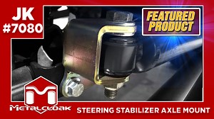 The JK Wrangler Jeep Steering Stabilizer Axle Side Mount; This bracket relocates the axle side mount to fit an upgraded steering stabilizer and adds clearance, moving the stabilizer up and out of harms way. The MetalCloak Steering Stabilizer Axle Mount is for aftermarket steering stabilizer and is simple to install using existing factory holes for a quick bolt-on application. | MetalCloak