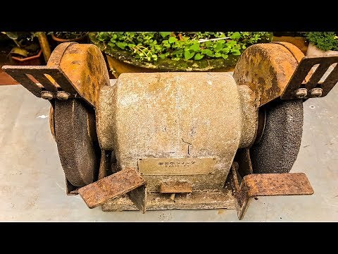 Restoration Rusty Old Double Wheel Table Bench Grinder |Restore Tool Grinding Machine
