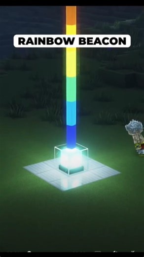 Minecraft Rainbow Beacon Build 🌈 | Easy Color Changing Tutorial! (Short)