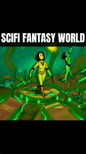 Retro Sci-Fi Astronaut VIBES ✨ Procreate Digital Art Time-Lapse #shorts #scififantasy #coolartwork
