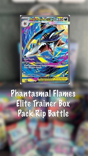 Pack rips from the Phantasmal flame ETB and just grazed right over the Sharpedo card! 🔥🔥🔥