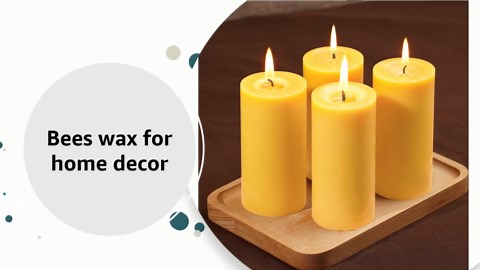 Beeswax Pillar Candles 4 Packs,100% Bees Wax Candles for Home-140 Hours Long Burning for Emergency, Natural Beeswax Candle Bulk for Relax, Pure,Smokeless & Dripless