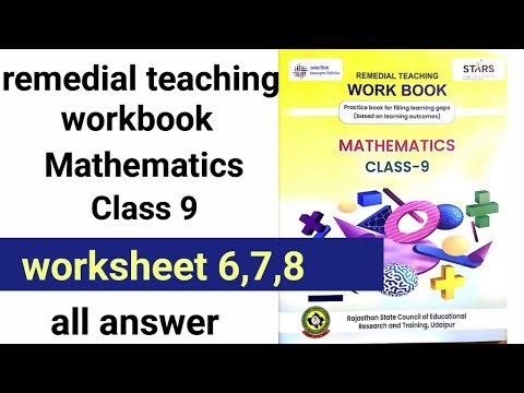 Class 9 maths remedial teaching workbook 2025-26 English medium worksheet 6,7,8 answer