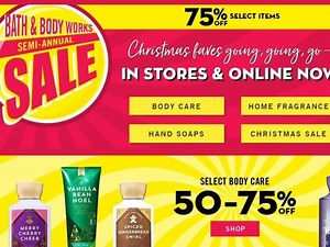 Bath & Body Works: New $10 off $40 coupon   75% off Semi-Annual Sale (ends Thursday)