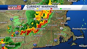 The thunderstorm line has weakened enough that we haven't had any severe thunderstorms warnings in the last hour. However, expect downpours and thunder as the line moves through Boston after midnight. #wcvb | Boston Weather Updates