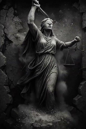Lady Justice Breaks Free | Monumental Stone Relief Brought to Life in Dramatic Animation