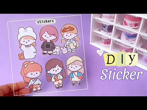 ( part-1) how to make kawaii sticker at home /handmade cute kawaii sticker /DIY sticker /paper craft