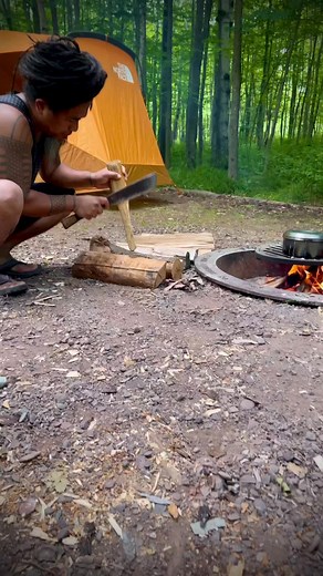 No kitchen utensil? No problem. Original music recorded live~Freedom, Life and Love, Peace and Happiness. #outdoors #campfirecooking #lifestyle #food #reels #people #goodvibes #spreadlovenothate