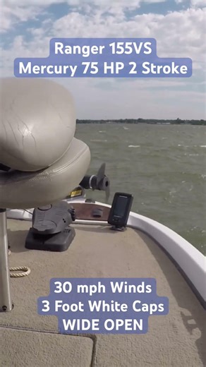 Ranger 155VS WIDE OPEN on the lake in 30 mph winds #rangerboats