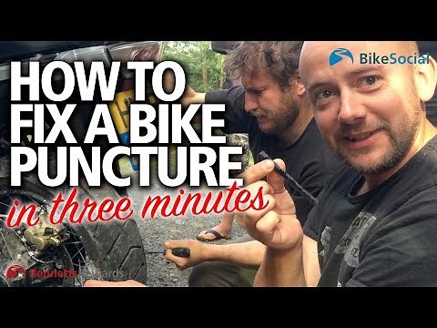 How to fix a puncture in a motorcycle tyre | Three minute roadside repair