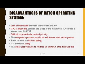 Types of Operating System- Part 1