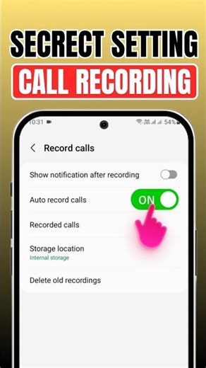 Secrect Call Recording Setting ON 😳 #Shorts #HowZup