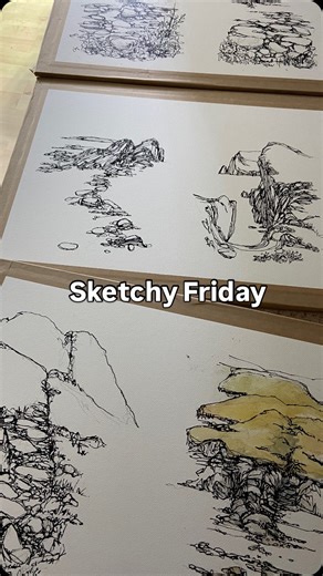 Solid drawing day for some new watercolour work #lauraboswellprintmaker | Laura Boswell Printmaker