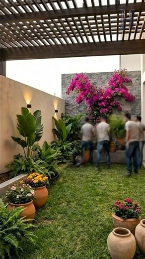 Incredible Small Backyard Transformation | Boho Tropical Patio Makeover #GardenDesign #BohoPatio