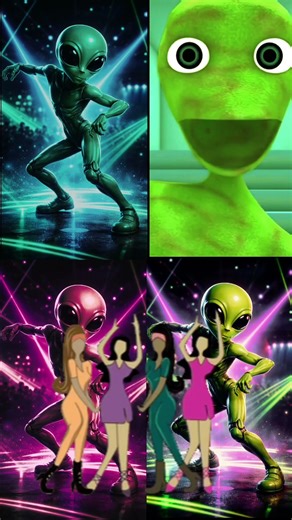 Dancing Green Alien Dance #alienremix