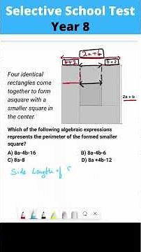 Year 8 Selective Test VIC: The Impossible Algebra + Geometry Question SOLVED! #selectivetest