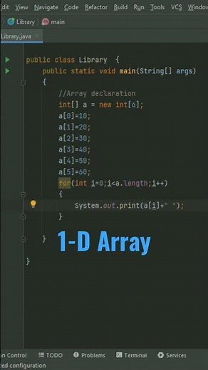 one dimensional array declaration in java