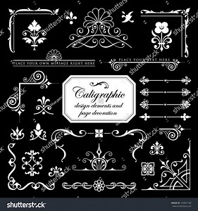 Calligraphic Design Elements Page Decoration Set Stock Vector (Royalty Free) 145841186 | Shutterstock