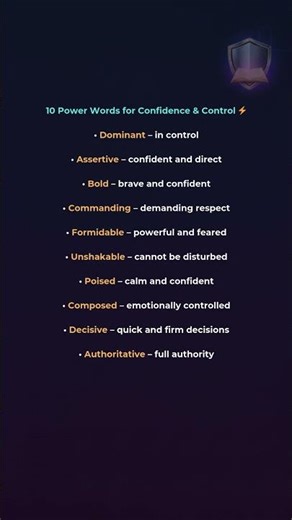 10 Power Words for Confidence & Control ⚡ | Day 2 #shorts #viral #vocabulary #powerwords