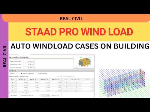 STAAD Pro Latest Wind Load Update | IS 875 Part 3 | Automatic Load Case Generation