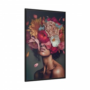 Flower Head Woman Canvas, Flower Woman Head Poster Art, Woman With Flowers Art, Head Flower Wall Decor - Etsy