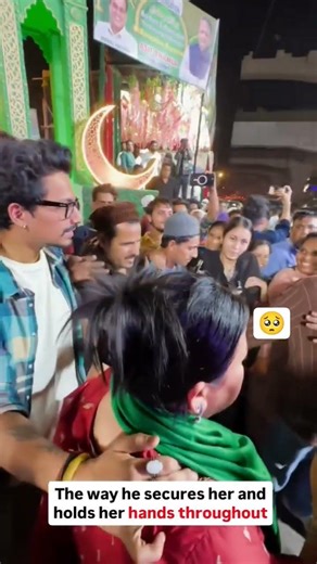 Bharti Singh receiving love and security in the midst of a devoted crowd. A moment of faith, emotion