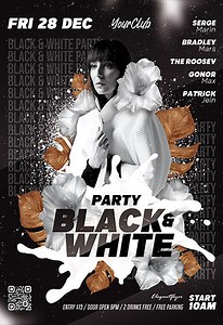 Black Aesthetic Black & White Party Free Flyer Template PSD | by Elegantflyer