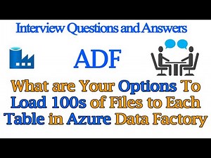 You are given 100s of files and you need to load them to each table and create on fly | ADF Q&A 2022