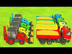 Excavation Work With JCB Backhoe Loaders Of Colors | Farming Simulator 22