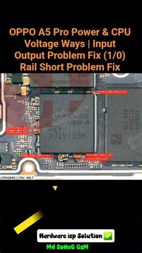 OPPO A5 Pro Power & CPU Voltage Ways | Input Output Problem Fix (1/0) Rail Short Problem Fix