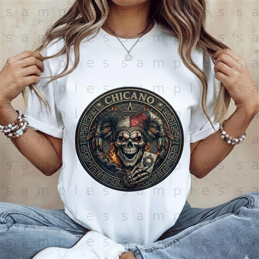 Chicano Joker Skull Digital Art, , Aztec Border Design, Digital Download, for Wall - Etsy