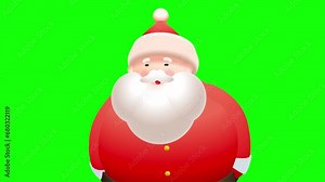 Surprised, Shocked Santa Clause on transparent background (alpha channel) Christmas 3D Animation